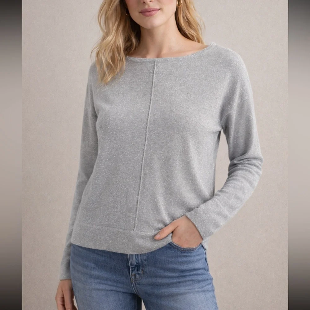 Reserved Light Gray Crew Neck Sweater - Picture 7 of 9